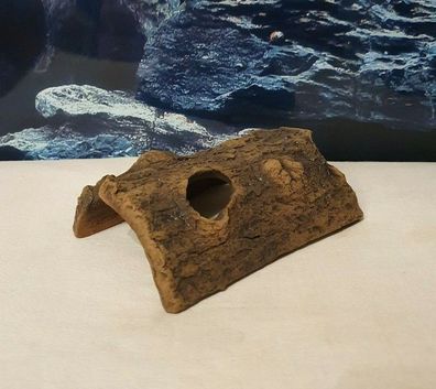 Baumstamm wooden pattern XS 12cm Versteck Höhle Welse Laichhöhle Krebse Ton Deko