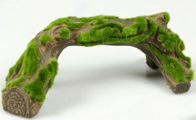 Keramikwurzel Driftwood mit Moos 24cm Versteck Deko Unterschlupf Aquarium Wurzel
