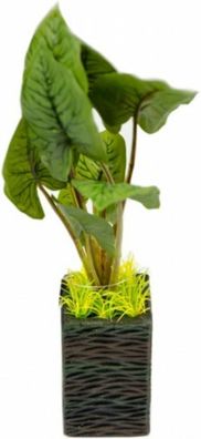 künstliche Aquarium Pflanze grün 25cm - Deko Pflanzen Wasserpflanzen Plastik