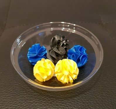 6x Baby Bee Shrimp Shelter gelb + blau + schwarz gemischt Nano Deko Garnelen