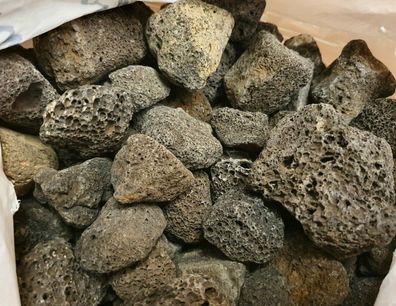 Lavastein schwarz Mini 3-7cm - ca. 1kg Steine für Garnelen, Krebse Aquarium Lava
