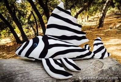 GreenPleco Kuscheltier XXL Plushie "Wels" L46 Zebra Pleco Aquarium Deko