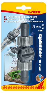 Sera Splitter 16mm Zwischenstück mit Abzweigung für 4mm Aquariumschlauch
