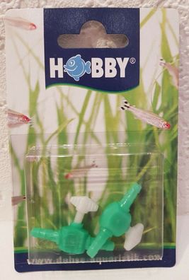 Hobby Lufthähnchen / Lufthahn 2er Pack für 4/6mm Schläuche Aquarium Zubehör