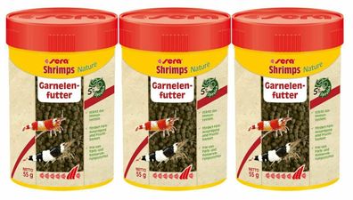 3x Sera Shrimps Nature 100ml Garnelenfutter stärkt das Immunsystem Garnelen