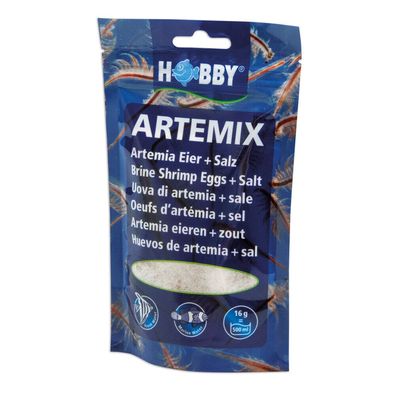 Hobby Artemix 195g für 6 Liter - Artemia Eier + Salz Aquarium Aufzuchtfutter
