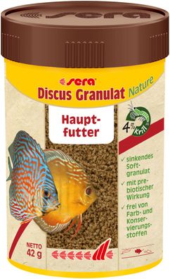 Sera Discus Granulat Nature 100ml - Hauptfutter für Diskus sinkendes Granulat