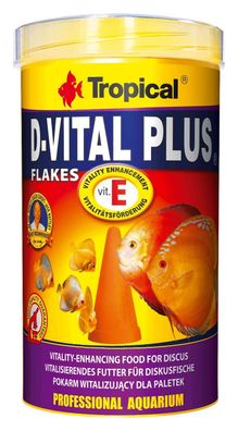 Tropical D-Vital Plus 100ml - Vitalisierendes Spezial Flockenfutter für Diskus