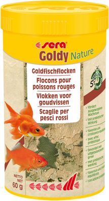 Sera Goldy Nature 250ml Goldfischflocken frei von Farb- + Konservierungsstoffen