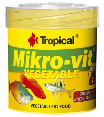 Tropical Mikro-Vit Vegetable 50ml - Aufzuchtfutter für Guppys, Mollys, Platys