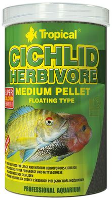 Tropical Cichlid Herbivore Medium Pellet 500ml - für pflanzenfressende Cichliden