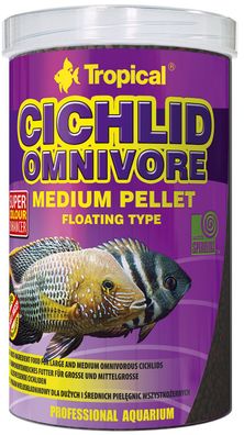 Tropical Cichlid Omnivore Medium Pellet 500ml für mittelgroße + große Cichliden