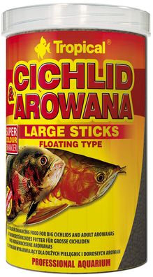 Tropical Cichlid & Arowana Large Sticks Farbfutter für Cichliden Arowanas 250ml