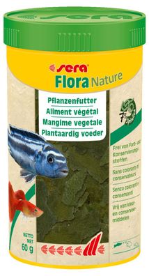 Sera Flora Nature 250ml Flockenfutter frei von Farb- und Konservierungsstoffen