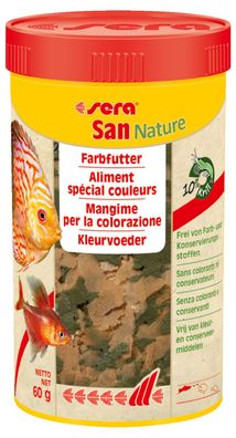 Sera San Nature 250ml - Flockenfutter frei von Farb- und Konservierungsstoffen