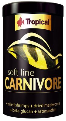 Tropical soft line Carnivore 250ml ideal für fleischfressende Fische schwimmend