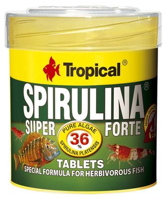 Tropical Spirulina Super Forte 36% Tablets 50ml - Hafttabletten für Zierfische