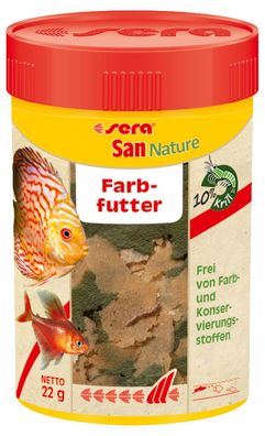 Sera San Nature 100ml - Flockenfutter frei von Farb- und Konservierungsstoffen