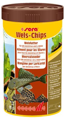 Sera Wels-Chips 250ml mit Extra- Holzanteil & Spirulina - Welstabletten MHD 02/22