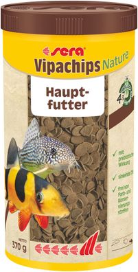 Sera Vipachips Nature 1000ml - Hauptfutter Chips für Welse, Bodenfische Aquarium