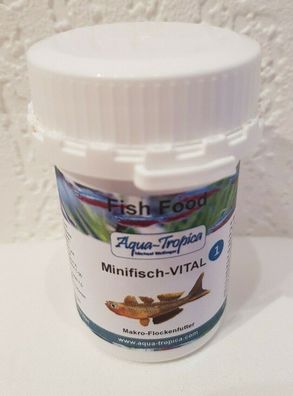 Aqua-Tropica Minifisch-VITAL 40g - Makro Flockenfutter Gr. 1 für Endler Guppys