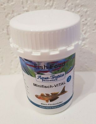 Aqua-Tropica Minifisch-VITAL 30g - Mikro Flockenfutter Gr. 2 für Endler Guppys