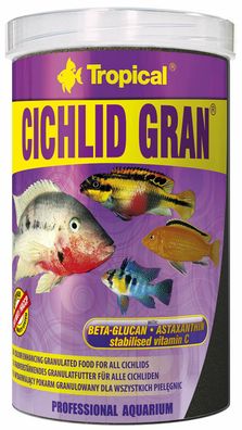 Tropical Cichlid Gran - Farbverstärkendes Fischfutter Granulatfutter 1000ml