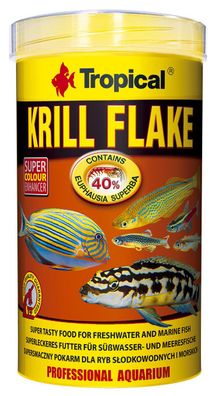 Tropical Krill Flake - mit 40% Krill Flockenfutter Futter Barsche Fische 500ml