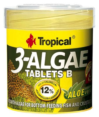 Tropical 3-Algae Tablets B 50ml Futter mit Algen für Welse und Krebse MHD 02/22