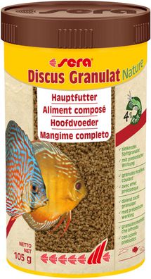 Sera Discus Granulat Nature 250ml - Hauptfutter für Diskus sinkendes Granulat