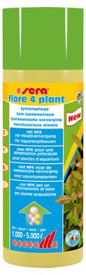 Sera flore 4 plant 250ml - Makrodünger mit Hauptnährstoffen Aquarium