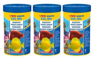 3x Sera marin GVG-mix 250ml Futter mit Leckerbissen für Meerwasserfische MHD 08/22