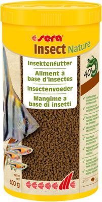 Sera Insect Nature 1000ml - Insektenfutter mit 100% Protein Aquarium Granulat