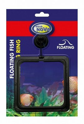 Aqua Nova Futterring 10x10cm - schwimmend eckig mit Saugnapf für Aquarien Futter