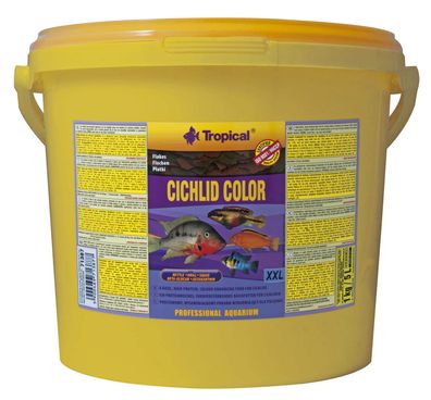 Tropical Cichlid Color Flakes XXL - Farbfutter für Barsche Cichliden 5 Liter