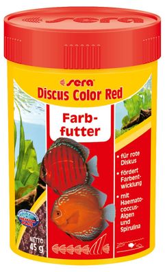 Sera Discus color Red 100ml - Granulatfutter Farbfutter für rote Diskus MHD 12/22