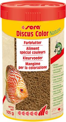 Sera Discus color nature - Farbfutter Granulatfutter für Diskus 250ml - MHD 07/23