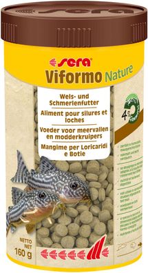 Sera Viformo Nature 250ml - Futtertabletten für Welse und Schmerlen, Bodenfische