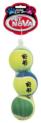 Hunde Tennisbälle 3er-Set Tennisball mit Pfoten-Motiv Spielzeug Hund Ball