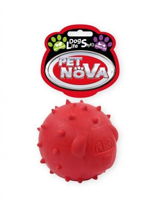Hunde Snack Ball ca. 6,5cm Spielzeug rot Hund für Leckerlies mit Minz Aroma