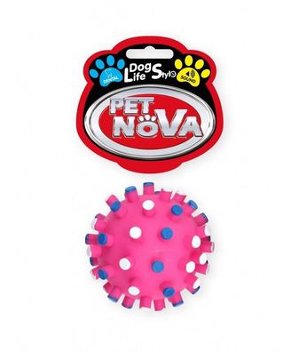 Hunde Spikey Dental Ball S rund ca. 7cm quietschendes Spielzeug Hund pink