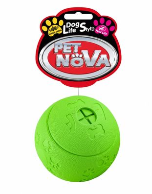 Hunde Snack Ball ca. 8cm Spielzeug grün Hund für Leckerlies mit Vanille Aroma