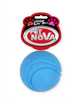 Hunde Tennisball Ball ca. 5cm Spielzeug blau Hund mit Rindfleisch Aroma