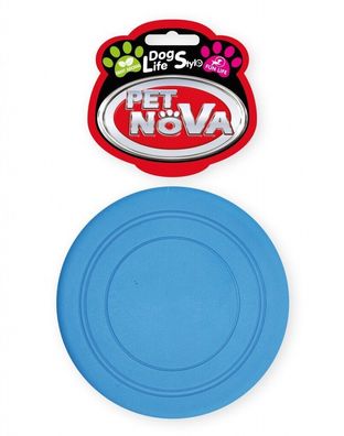 Hunde Frisbee ca. 18cm Spielzeug blau Hund mit Minz Aroma