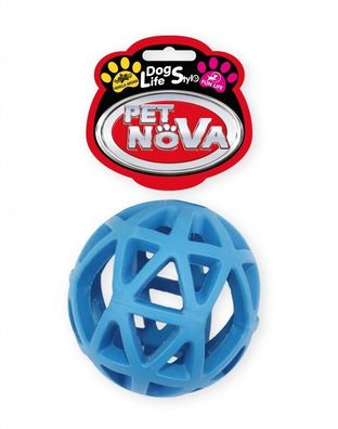 Hunde Ball gewebt rund ca. 9cm Spielzeug blau Hund mit Vanille Aroma