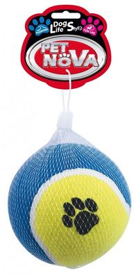 Hunde Tennisball XL Ball 10cm schwimmend mit Pfoten-Motiv Spielzeug Hund Ball