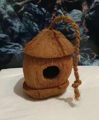 Kokosnuss Haus mit Loch - Deko Höhle Versteck Reptilien Terrarium Hamster Maus