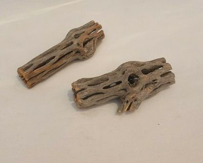 2x Vuka Holz 9-10cm - Wurzel für Aquarium, Terrarium, Garnelen, Reptilien, Deko