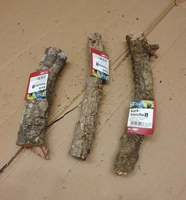 3x Zierkorkast Holz L: 24cm + 33cm + 38cm Korkast Kork Reptilien Terrarium