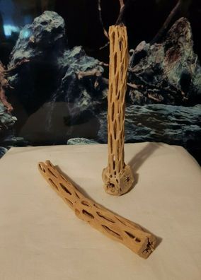 2x Vuka Holz 25x3x3cm + 25x5x5cm - Wurzel für Garnelen, Terrarium, Aquarium